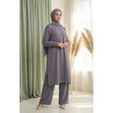 sefamerve Aerobin Kumaş Tunik Pantolon İkili Takım 4144-07 Gri