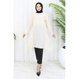 sefamerve Asimetrik Prenses Tunik 4101-07 Bej