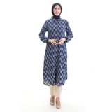 sefamerve Boydan Düğmeli Uzun Tunik 0092-03 Lacivert