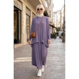 sefamerve Bürümcük Kumaş Fitilli ikili Takım 6371-01 Lila