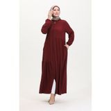 sefamerve Büzgülü Ferace 1027-03 Bordo