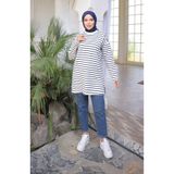 sefamerve Çizgili Spor Tunik 71295-02 Lacivert