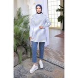 sefamerve Çizgili Spor Tunik 71295-04 Saks