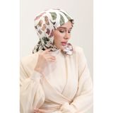 sefamerve Desenli Eşarp 70289-06 Yeşil Vizon