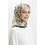 sefamerve Desenli Kehribar Eşarp 70325-02 Siyah Gold