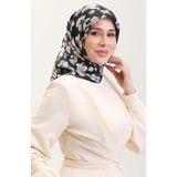sefamerve Desenli Kristal Eşarp 70288-01 Siyah