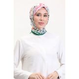 sefamerve Desenli Soft Eşarp 70243-03 Yeşil Lacivert