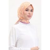 sefamerve Desenli Soft Eşarp 70259-05 Ekru Oranj