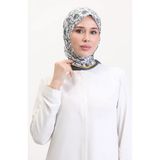 sefamerve Desenli Soft Eşarp 70261-01 Füme Sarı