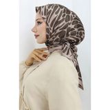 sefamerve Dijital Rayon Eşarp 70302-14 Kahverengi