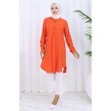 sefamerve Düğme Detaylı Tunik 5133-02 Oranj