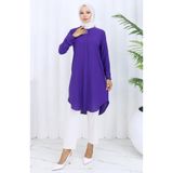 sefamerve Düğme Detaylı Tunik 5133-05 Mor