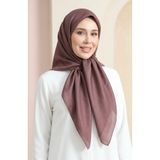 sefamerve Düz Kristal Eşarp 70252-38 Açık Kahve