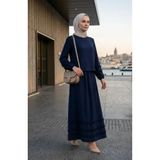 sefamerve Fırfırlı Bluz Etek ikili Takım 0279-05 Lacivert