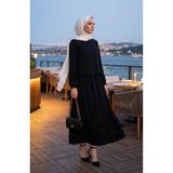 sefamerve Fırfırlı Bluz Etek ikili Takım 0279-06 Siyah