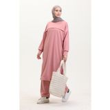 sefamerve İki İplik Tunik Pantolon İkili Takım 0549-01 Gül Kurusu