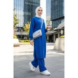 sefamerve İki İplik Tunik Pantolon İkili Takım 0549-03 Saks