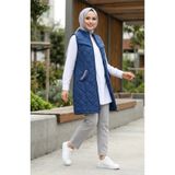 sefamerve Kapitone Yelek 4949-03 İndigo