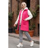 sefamerve Kapitone Yelek 71152-01 Fuşya