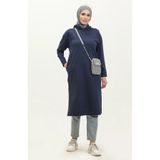 sefamerve Kapüşonlu Spor Tunik 3007-31 Açık İndigo