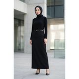 sefamerve Kemerli Kalem Etek 2253-01 Siyah