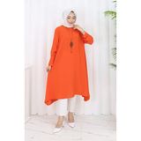sefamerve Krep Kumaş Salaş Tunik 1011-03 Kiremit