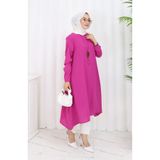sefamerve Krep Kumaş Salaş Tunik 1011-04 Fuşya