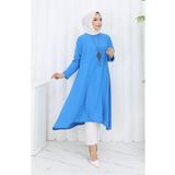 sefamerve Krep Kumaş Salaş Tunik 1011-08 Mavi