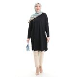 sefamerve Mevsimlik Sade Rahat Kesim Tunik 8752-01 Siyah