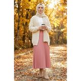 sefamerve Piliseli Etek 0027-02 Pudra