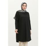 sefamerve Rahat Kesim Düz Tunik 8712-01 Siyah