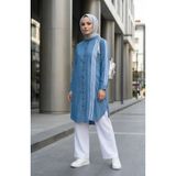 sefamerve Şerit Detaylı Kot Tunik 23932-02 Kot Mavi