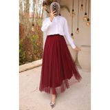 sefamerve Tül Etek 71265-03 Bordo