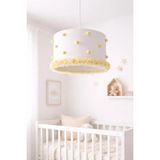 Sefden Lazer Kesim Atölyesi Bebek Odası Avize El Yapımı Çiçekli Kumaş Aydınlatma 30X20 cm Silindir Dekoratif Modern Tasarım - Çok Renkli