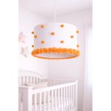 SefDen Lazer Kesim Atölyesi Bebek Odası Avize El Yapımı Çiçekli Kumaş Aydınlatma 30x20 cm Silindir Dekoratif Modern Tasarım