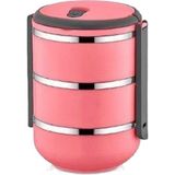 Sefer Tası Yemek Termosu Saklama Kabı Termosu 3lü - Pembe - Açık Pembe