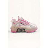 SEFERİ Pembe 4 Tekerlekli -Teker Işıklı -İçe Kapanmalı Tekerlekli Paten Spor Ayakkabı - Tekerlekli Sneaker