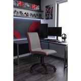 Sefes Moveo Ergonomik Çalışma ve Öğrenci Sandalyesi - 1 Dk Aletsiz Kurulum - Yükseklik Ayarlı Bilgisayar Koltuğu - Pitikare Gri Sentetik Deri / Kırmızı Fitilli - Gri - Kırmızı