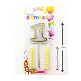 Şeffaf 1 Rakam Gold Mum 12Cm