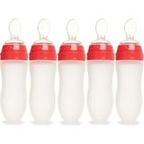 Şeffaf 120ML Silikon Kaşıklı Biberon, 6 Ay ve Üzeri, 5'li Set - Antrasit