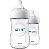 Şeffaf, 260 Ml, 1 Ay Kullanım Için Çiftli Doğal Pp Bebek Biberonu - Ahşap