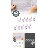 Şeffaf Askı Yapışkanlı 5'li Askılık Kapı Duvar Askısı
