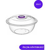 Şeffaf Badya Leğen Kapaklı Ölçek Göstergeli 23 Lt - Beyaz