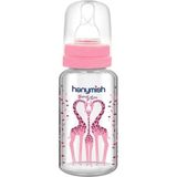 Şeffaf Cam Biberon 125 Ml, Şık Pembe Renk, Güvenle Kullanılır. - Ahşap - Bej
