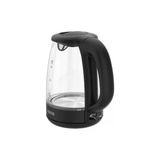 Şeffaf Cam Kettle 1.7 Litre Gizli Rezistans Siyah Renk