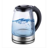 Şeffaf Cam Kettle, Estetik ve Kullanışlı, Siyah Renkli, Dayanıklı Tasarım - Ahşap