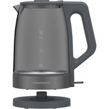 Şeffaf Cam Kettle, Işıklı, Beyaz, Modern ve Şık Tasarım - Ahşap - Beyaz