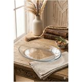 Şeffaf Cam Oval Sunum Tabağı 29x22 cm Meyve Servis Tabağı Şık Kahvaltı Tabağı