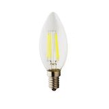 Şeffaf Cam Rustik 4W C35 Mum Tipi Led Filament Ampul E14 Sarı Işık Dekoratif Vintage Aydınlatma