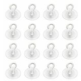 Şeffaf Cam Vantuzlu Askı Seti 16’lı, 3 cm x 3 cm Kompakt Tasarım, 3 cm Çap Güçlü Vakumlu Yapışma, Delme ve Vidalama Gerektirmez, İz Bırakmadan Sökülebilir, Banyo Mutfak Duş Camı Fayans İçin Uygun